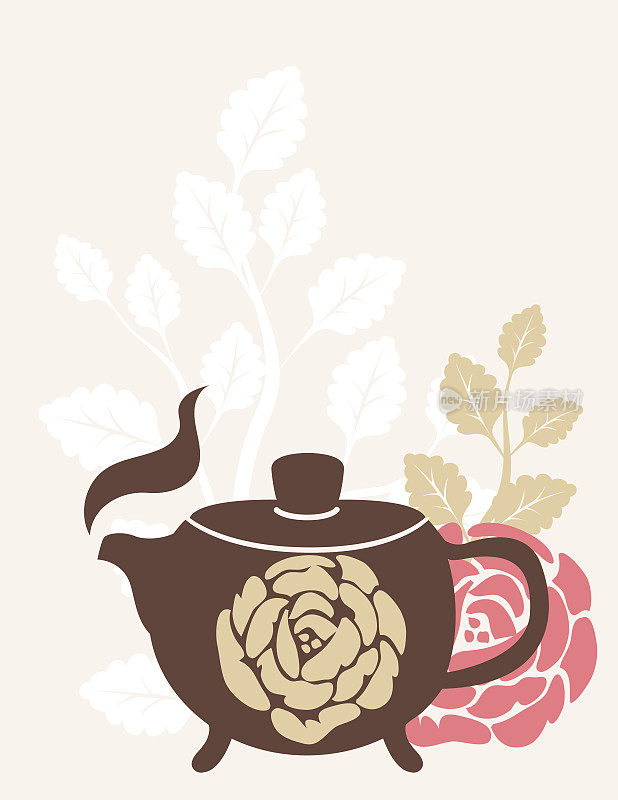 Tea Party Invitation模板With A Tea And Roses